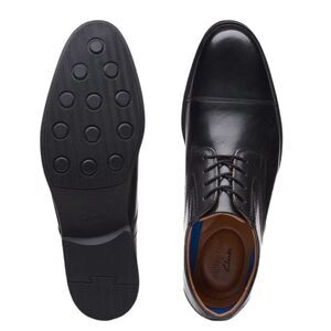 Clarks ~ Men's Whiddon Cap ~ Black Leather Lace up ~ size 11.5